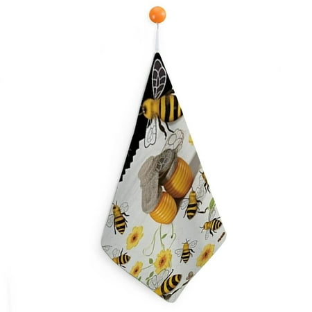 

PALNKART Bees Honeycomb Reusable Hand Towels Set of 4 Ultra-Fine Fiber Kitchen and Bathroom Towels 11.8x11.8in 1pcs