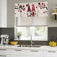 thumbnail image 4 of Valentine's Day Curtain Valances for Windows, Kitchen Valance Window Treatments Panel 2 Pack, Red Gnomes Love Balloon Birds Trees Rod Pocket Short Curtains for Bathroom Bedroom 60 x 18 Inch, 4 of 8