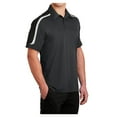thumbnail image 4 of Yellow Rooster Men's Tricolor Shoulder Micropique Sport-Wick Polo Iron Grey/ Black/ White M, 4 of 8
