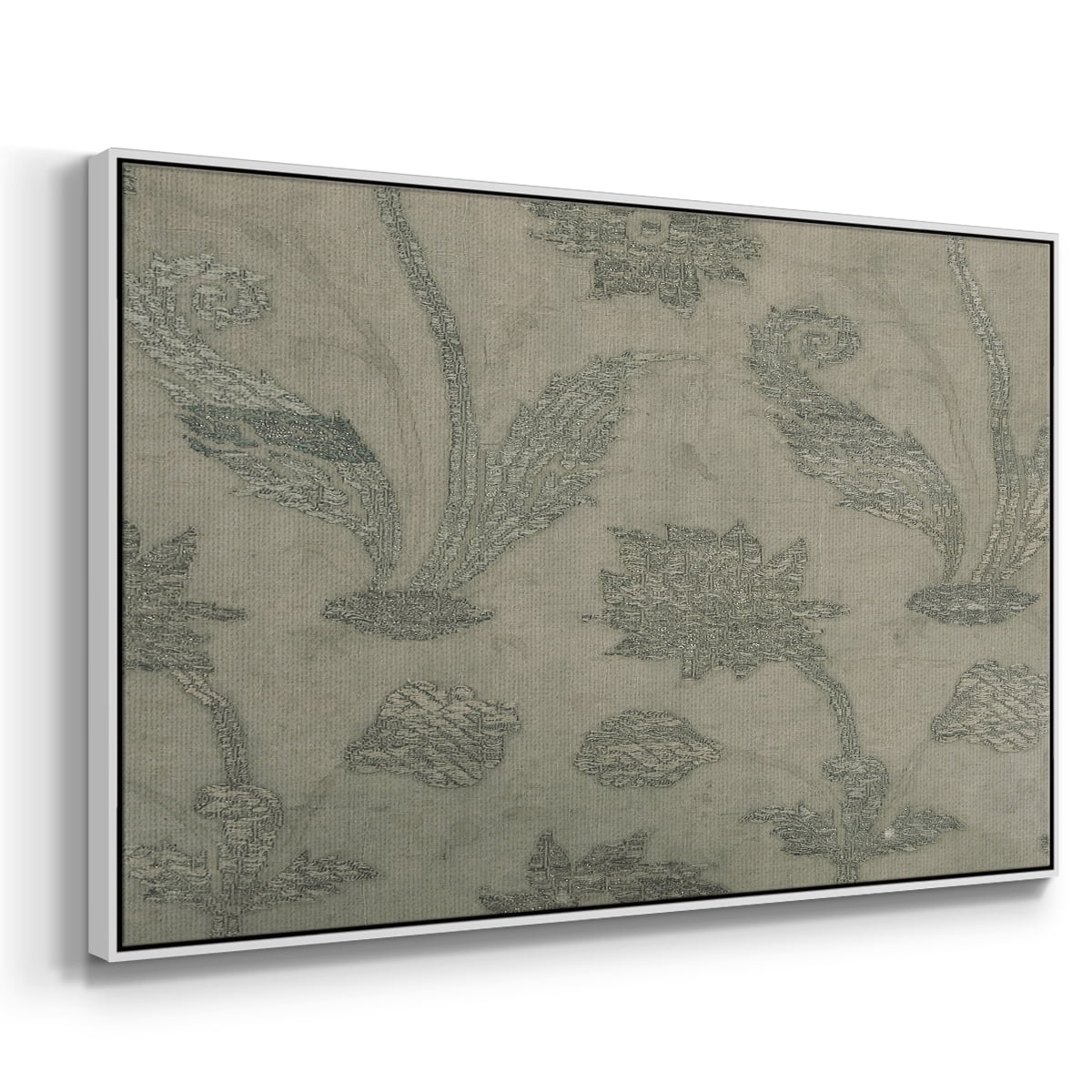Vintage Abstract Print-XV Framed in White Wood Gallery Wrapped Canvas 27 in. x 41 in.