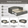 thumbnail image 4 of Noble House Twin Upholstered Daybed Frame,Extended Pop-Up Trundle,Gray, 4 of 8