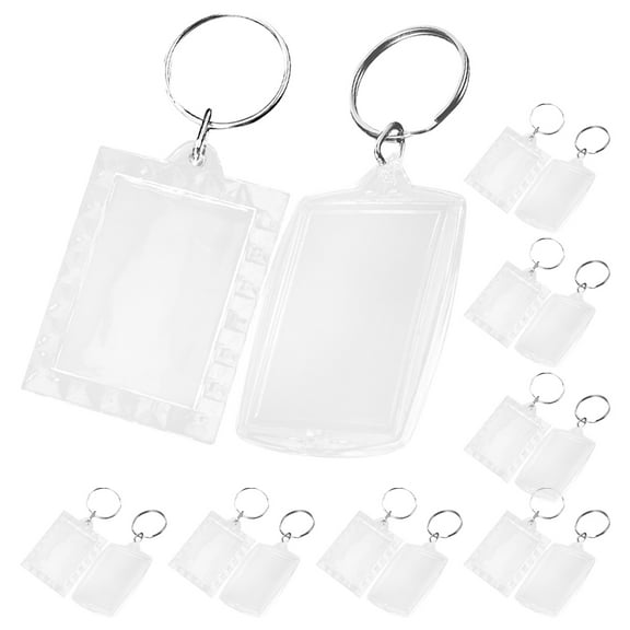 OUNONA 50pcs Clear Acrylic Photo Keychain Blanks for Crafts, , Handbag Charms, Custom Keyrings Accessories