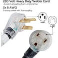 thumbnail image 3 of Cable de extensión para soldador Fekular, 25 pies, 220 V, 50 A, calibre 8, NEMA 6-50, 3 of 9