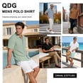thumbnail image 2 of QDG Men's Short Sleeve Button-Up Shirt Cuban Collar Hollow Out Texture Casual Summer Beach Vacation Shirt, 2 of 8