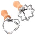 thumbnail image 1 of STRANDCHIC 2Pcs Baking Biscuit Mold Silver Heart Shape Zinc Alloy for Use, 1 of 4