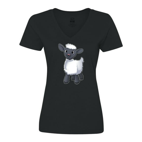 Inktastic Cute Little Lamb Women's V-Neck T-Shirt
