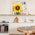 thumbnail image 6 of Retro Sunflowers Framed Canvas Wall Art, Yellow Floeal YOU ARE MY SUNSHINE Wood Grain Wall Art Painting for Living Room Bedroom Home Decor, 24”x24”, Office Artwork Print, 6 of 9