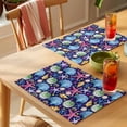 thumbnail image 4 of Coastal Blue Placemats Set of 6 Ocean Starfish Shell Conch Watercolor Place Mats Indoor Wipeable Table Mats Washable Cloth Dining Table Placemats for Kitchen Holiday Party Home Decor 13x19 Inch, 4 of 9
