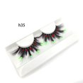 thumbnail image 1 of Xiao Hua 1 par de pestañas postizas con purpurina y lentejuelas de colores, de visón esponjoso, ideales para cosplay, fiestas de Año Nuevo, maquillaje de escenario (h35), 1 of 3