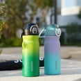 thumbnail image 5 of BJPKPK Water Bottle With Straw 18oz Insulated Water Bottles Reusable Stainless Steel Metal Thermos With Leak Proof Lockable Lid And Carry Handle,Oasis, 5 of 7