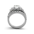thumbnail image 3 of 2.50 Ct Round Cut Zirconia Silver Stainless Steel Wedding Ring Set Women's Size 8, 3 of 6