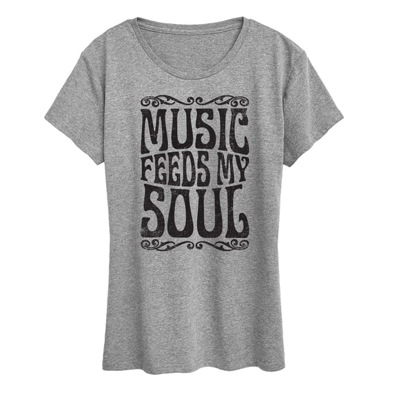 Instant Message - Music Feeds My Soul - Women's Short Sleeve Graphic T-Shirt