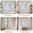 thumbnail image 6 of Blue Beige Floral Kitchen Curtains, Vintage Smear Abstract Art Light Filtering Window Curtain Panels, 2Pcs Rod Pocket Window Treatments Set for Living Room Bathroom Bedroom 42x63 Inches, 6 of 9
