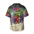 thumbnail image 6 of Lsque Pikmin print Men's Cuban Collar Short Sleeve Shirt Summer Beachwear Casual Button Down Fashionable Vacation Leisure Shirt-XX-Large, 6 of 7