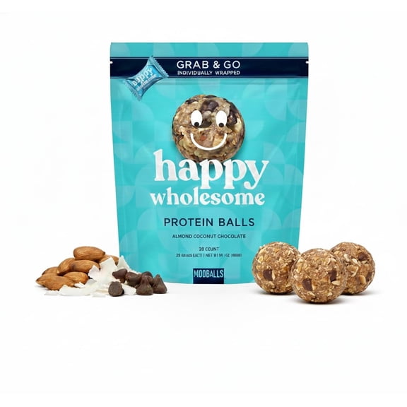 Modballs Chewy Protein Balls, Gluten-Free, Almond Coconut Chocolate, 20 Pack