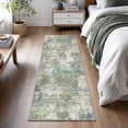 thumbnail image 3 of SIXHOME 2' x 8' Washable Runner Rug, Modern Abstract Non-Slip Carpet, Soft Neutral Indoor Rug for Hallway, Bedroom, Bedside, Laundry Room & Kitchen, Green, 3 of 7
