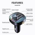 thumbnail image 4 of Car Fm Transmitter Receiver Mp3 Player Modulador de carga rápida Charr Tooth 5.0 Hands Car Kit, 4 of 4