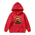 thumbnail image 1 of MIASHUI Girls Sweatshirt Tops Cattle Long Sleeved Hoodie for Children,Red,6-8 Years, 1 of 7