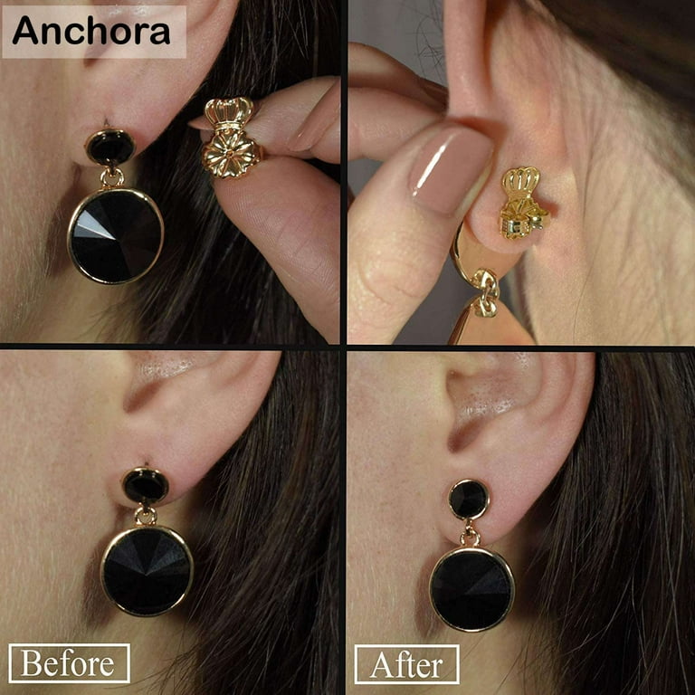 Earring Backs for Droopy Ears, KMEOSCH Earring Lifters 2 Pairs Earring  Backs Lifts, Earrings Backing Replacement for Heavy Earrings