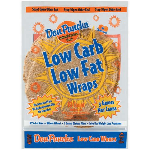 Don Pancho Low Carb Low Fat Whole Wheat Medium 10 Ct Wraps 13 oz Bag