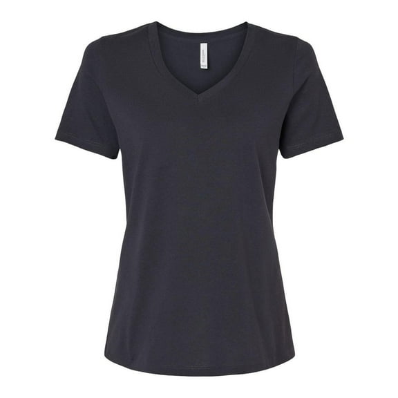 Bella & Canvas B87006597 Women Relaxed Jersey V-Neck T-Shirt, Dark Grey - 2XL