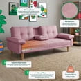 thumbnail image 3 of Sofá Cama de Lino Makora Palo de Rosa Modelo Hendrix Con Portavasos, 3 of 9
