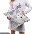 thumbnail image 5 of Ambesonne Grey Floral Birds Fabric by the Yard Upholstery, Cranes Flowers, 3 Yards, Pale Lavender Ecru, 5 of 5