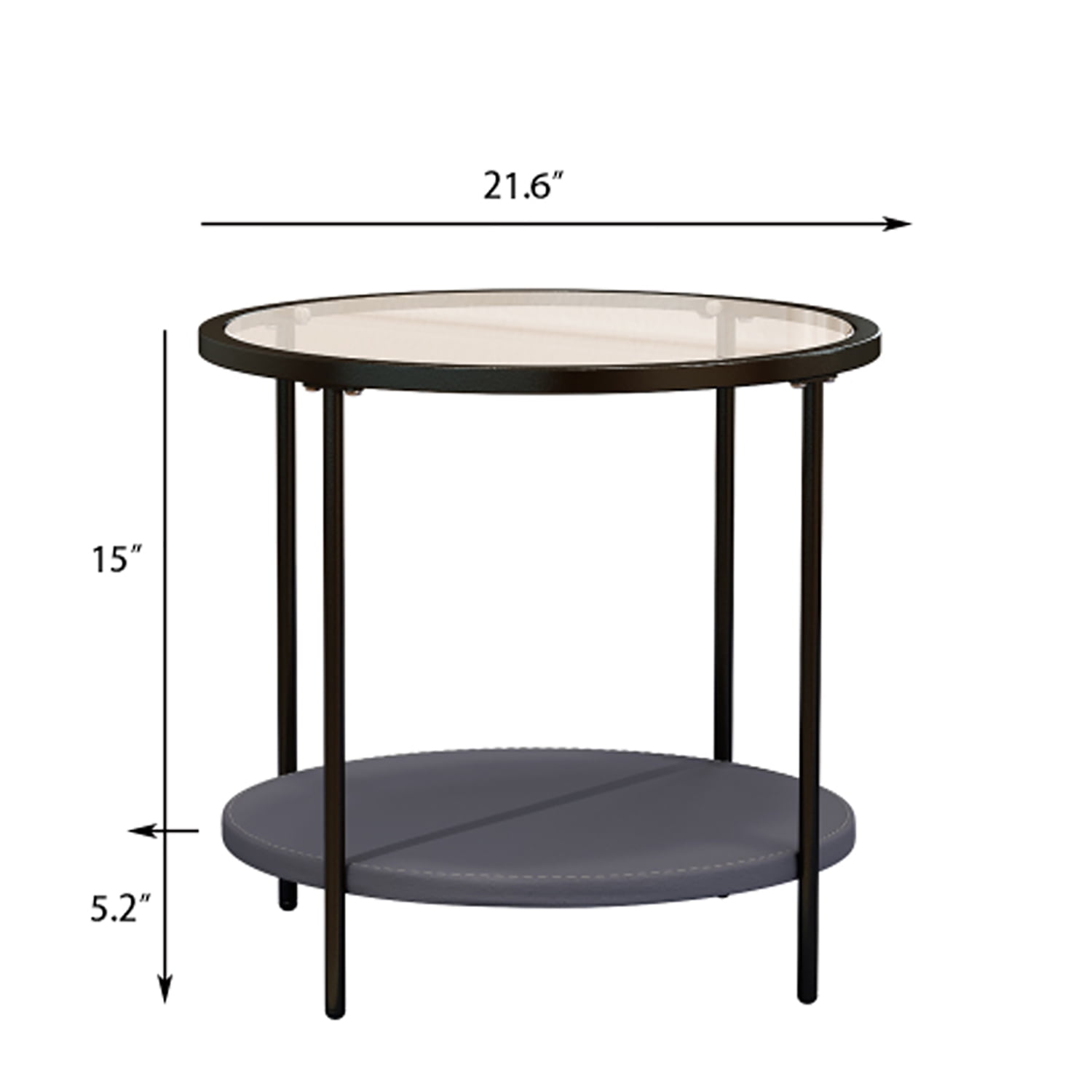 Kadyn Glass Coffee Table, Modern Round Coffee Table for Living Room, Carbon Steel 2-Tier Tea Table & Pet Sharing Table (Provide pet mat), Black Kadyn Glass Coffee Table, Modern Round Coffee Table for Living Room, Carbon Steel 2-Tier Tea Table & Pet Sharing Table (Provide pet mat), Black