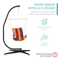 thumbnail image 5 of Best Choice Products Indoor Outdoor Padded Cotton Hammock Hanging Chair w/ 40in Spreader Bar - Multicolor, 5 of 6