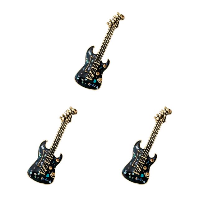 Jumpingount Men Brooch Guitar Decorative Jewelry Party Clothing Craft DIY Scarf Decoration Suit Alloy Birthday Dressing Holiday Type1 NO1