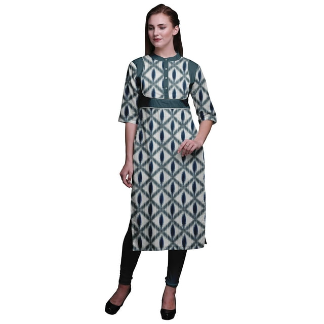 Bimba Straight KurtisForWomen Printed Long Kurti Dress Indian Top