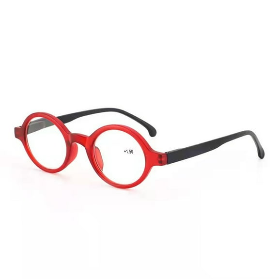 Womens Red Small Round Presbyopic Glasses Men Fashion Trendy Personalized Reading Glasses Spring Hinge Readers  1.25