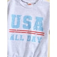 thumbnail image 5 of Independence Day Baby Girls Boys Romper, Short Sleeve Crew Neck USA Letters Print Summer Bodysuit, 5 of 9