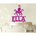 thumbnail image 1 of Birthday Custom Name Cake Topper With Octopus Figure Glitter Cake Topper Cake Decorations Color Option Available 6-7 Inches Wide, 1 of 1