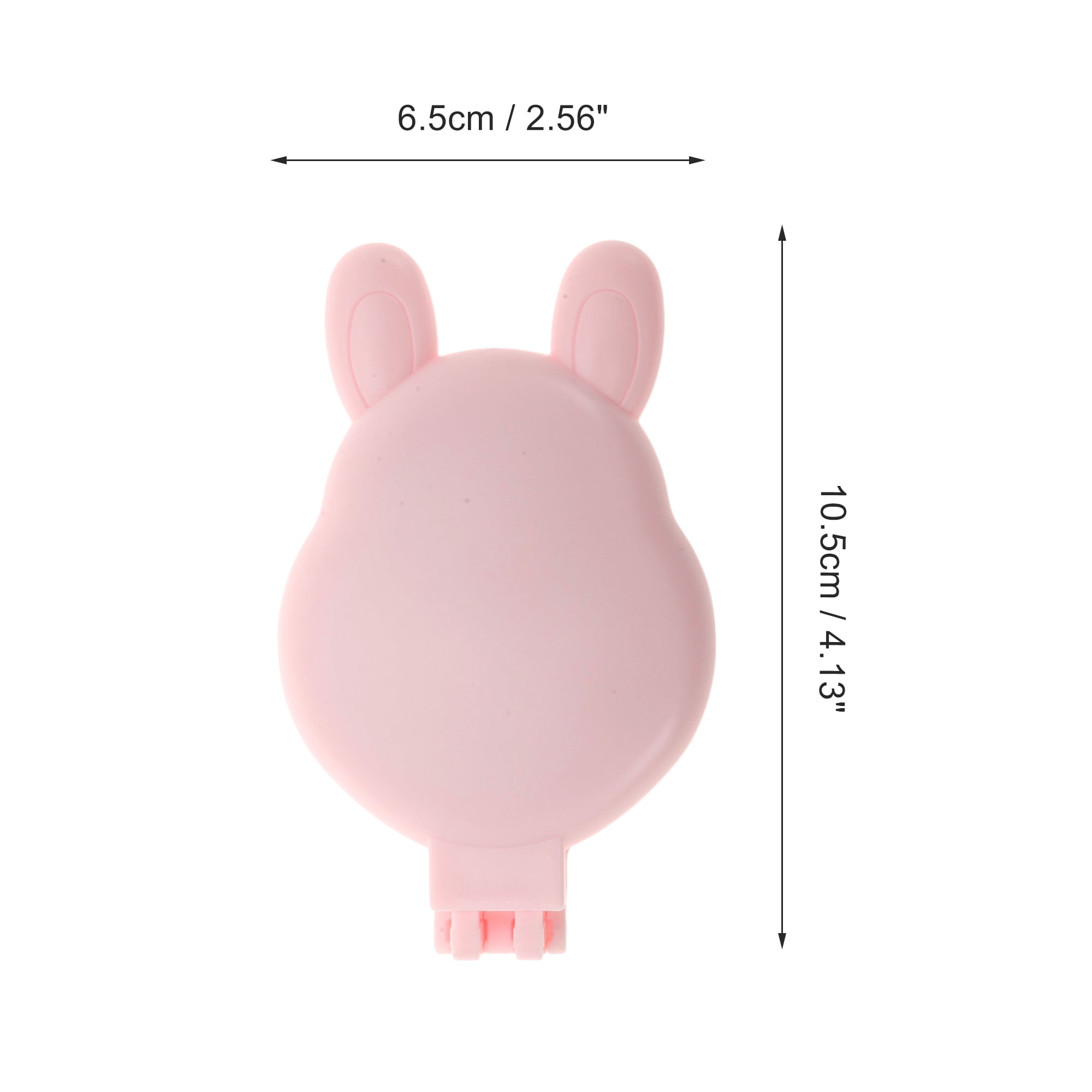 Unique Bargains 1 Pc Rabbit Shape Foldable Mirror Comb for Hair Styling Pink