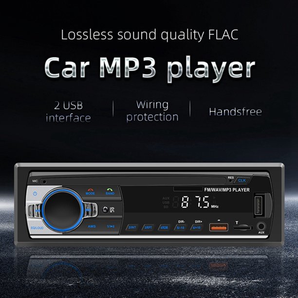 Car Radio 1 DIN Stereo Player Digital Bluetooth Car MP3 Player FM Radio Stereo Audio Music with in Dash AUX Input