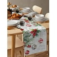 thumbnail image 6 of Gray Christmas Balls Burlap-Cotton Table Runner 72 Inches Long,Red Green Xmas Botanical Snowflake Farmhouse Table Runners,Outdoor Dining Tablecloths Decor for Baby Shower Party Wedding 16x72, 6 of 9
