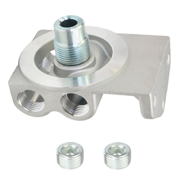 Aluminum Diesel Fuel Filter Remote Mount Base Easy Replacement for CAT 1R-0749 1R-0750 24770 Silver