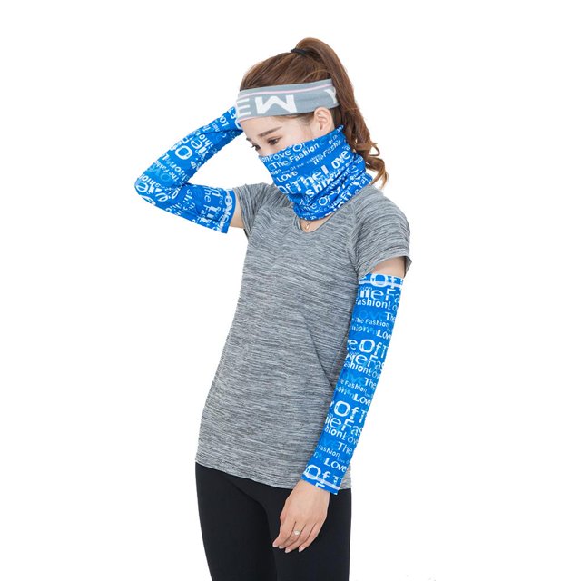 1 Par de Mangas de de Seda de Ciclismo Elástico de Mascarilla Protectora Y Pasamontañas UV 1 Macarena Mangas de brazo
