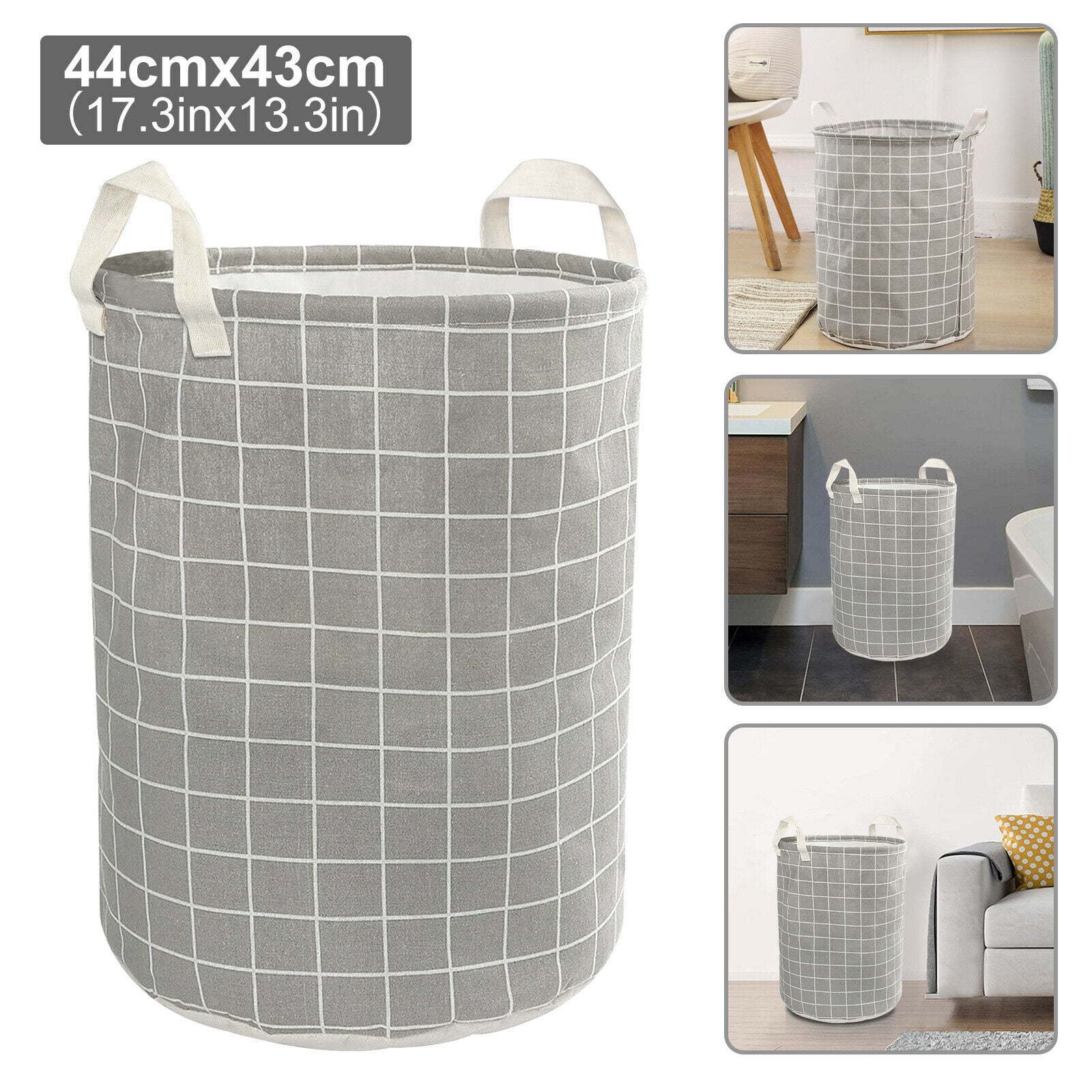 Canvas Foldable Large Storage Laundry Hamper Clothes Basket Laundry Washing Bag 