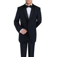 thumbnail image 1 of DTI BB Signature Men's Black One Button Shawl Lapel Wool Tuxedo Suit Black, 1 of 3