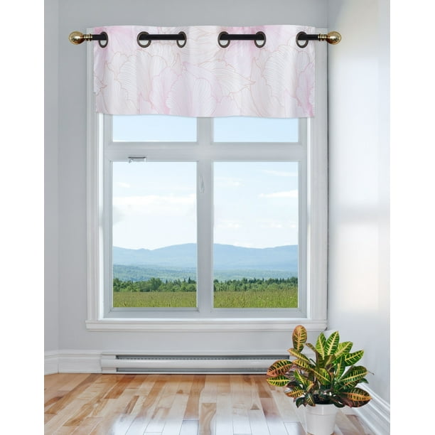 SOPHISTICATED 1PC VALANCE B FLOWER PINK BLACKOUT VALANCE GROMMETS