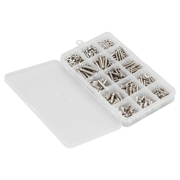 Juego de tuercas de tornillo de acero inoxidable, juego de tuercas de tornillo de 360 piezas, juegos surtidos de tuercas de tornillo, juego de tuercas de tornillo, funcionalidad inteligente