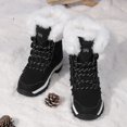 thumbnail image 5 of Mepaouo Women's Winter Boots Mid Calf Warm Insulated Waterproof Lace up Snow Boots(Black,5.5), 5 of 6