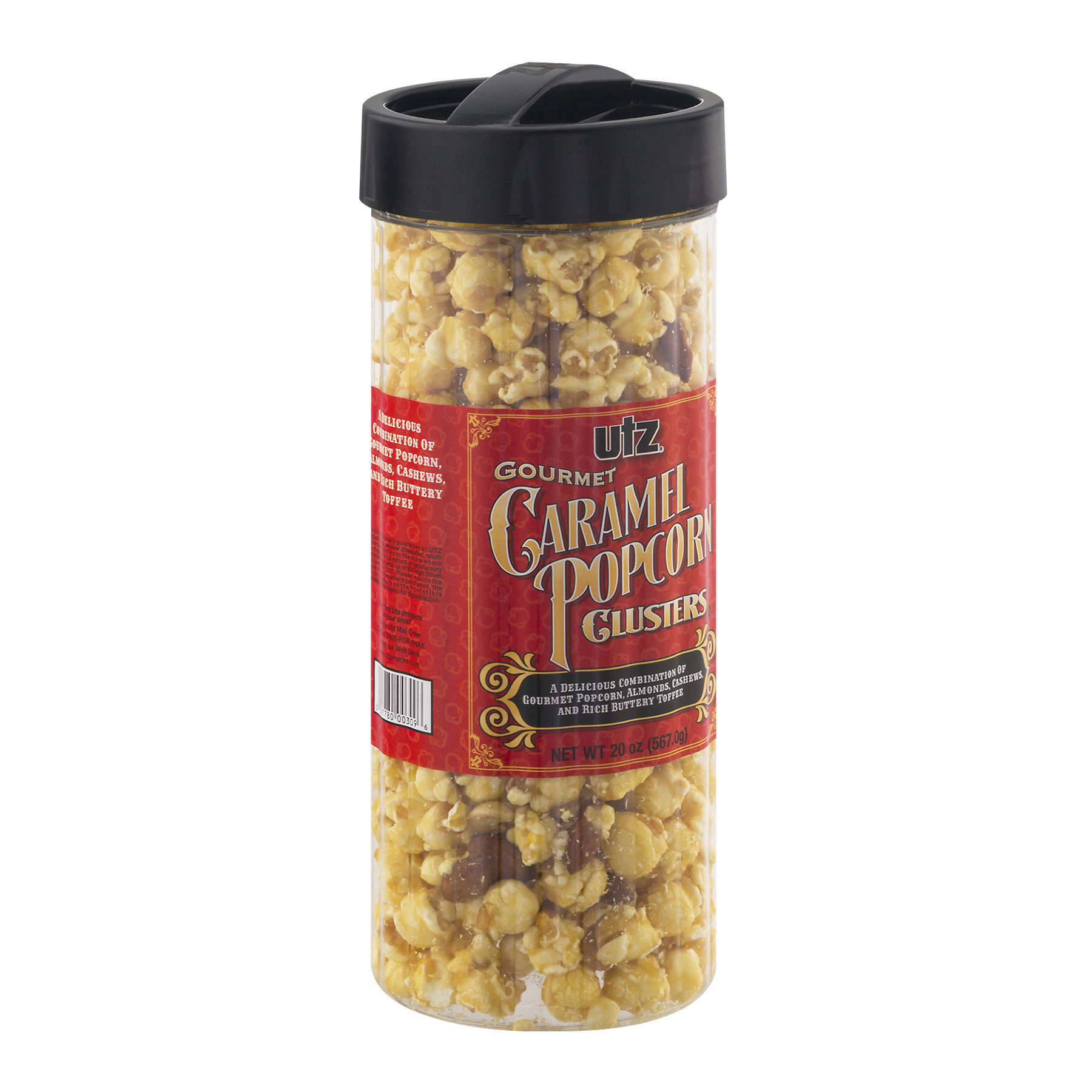 Utz Gourmet Caramel Popcorn Clusters 20 oz Barrel