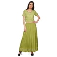 thumbnail image 1 of Moomaya Printed Cold Shoulder Keyhole Neck Crop Top And Palazzo Set Ethnic Wear, 1 of 1