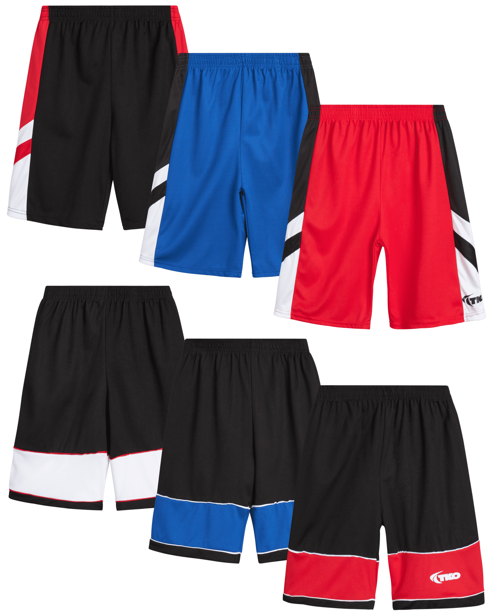 Boys' 6-Pack Mesh Active Athletic Performance Dry Fit Basketball Shorts (8-16) Walmart.com