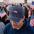 thumbnail image 2 of USA Hat for Men 250th Anniversary Distressed Cap 1776-2026 4th of July American Flag Cap Adjustable Unisex Patriotic Gift for Patriots,Navy, 2 of 5