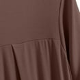 thumbnail image 5 of jtjvou Sleep Shirts for Women Modal Round Neck Pleated Solid Color Lounge Pajamas Tops Soft Ladies Short Sleeve Pajama Shirt Brown XXXXXL, 5 of 6