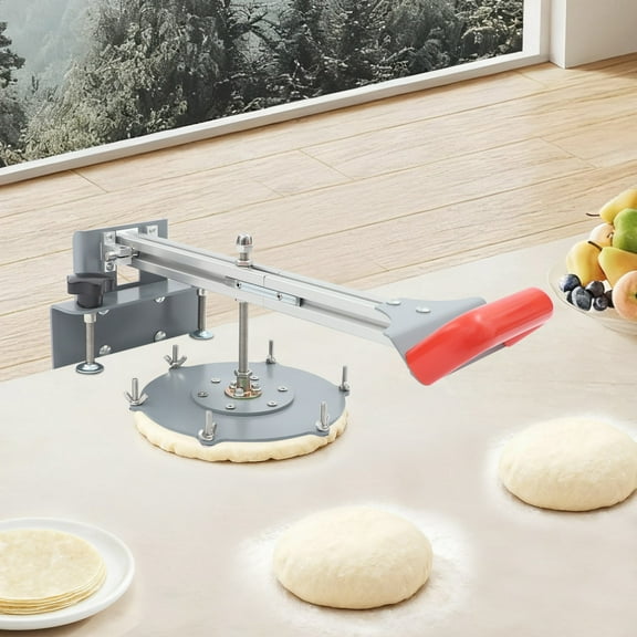 Adjustable Manual Pizza Dough Press Machine, 8.6 inch Dough & Bread Presser with Molds, Commercial Pizza Pastry Press Plate for Meatloaf Making